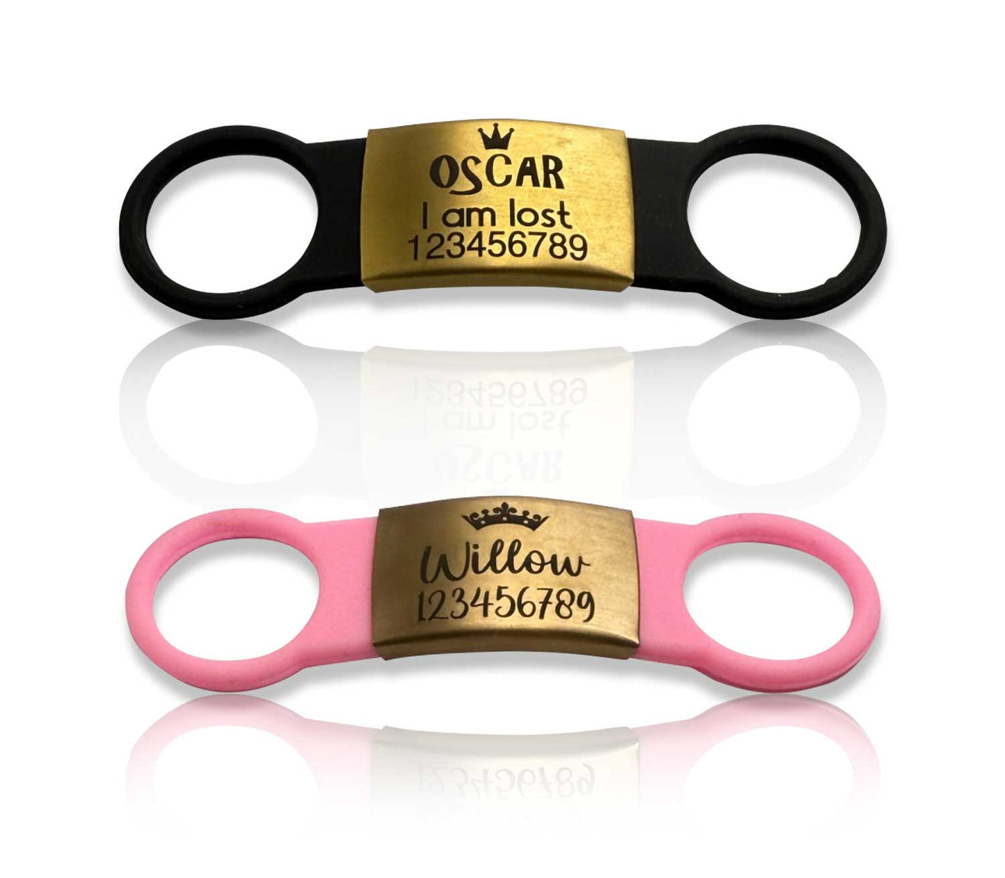 SUCRE Laser Engraved Dog Tags and Cat Tag on Steel-Silicone Band Dog Tag, Slide-On Dog Tags for Pets Engraved UK in 6 Colors | Pet ID Tags for Dogs, Dog Accessories & Puppy Accessories
