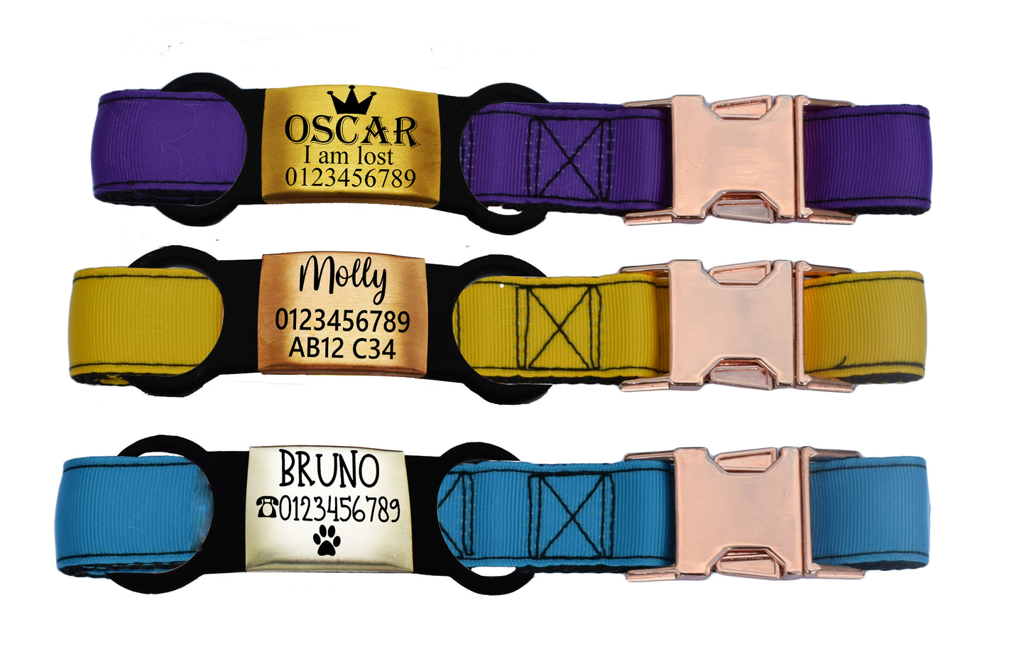 SUCRE Laser Engraved Dog Tags and Cat Tag on Steel-Silicone Band Dog Tag, Slide-On Dog Tags for Pets Engraved UK in 6 Colors | Pet ID Tags for Dogs, Dog Accessories & Puppy Accessories