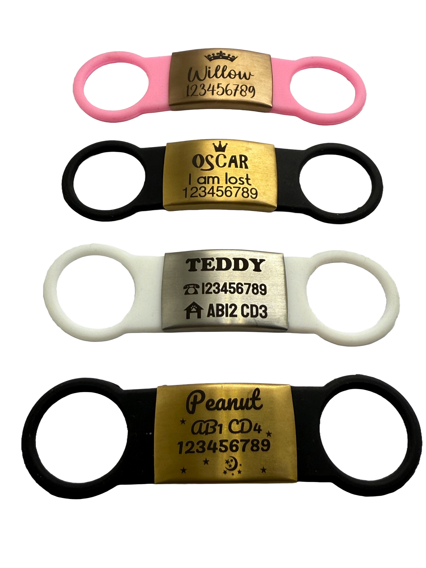 SUCRE Laser Engraved Dog Tags and Cat Tag on Steel-Silicone Band Dog Tag, Slide-On Dog Tags for Pets Engraved UK in 6 Colors | Pet ID Tags for Dogs, Dog Accessories & Puppy Accessories