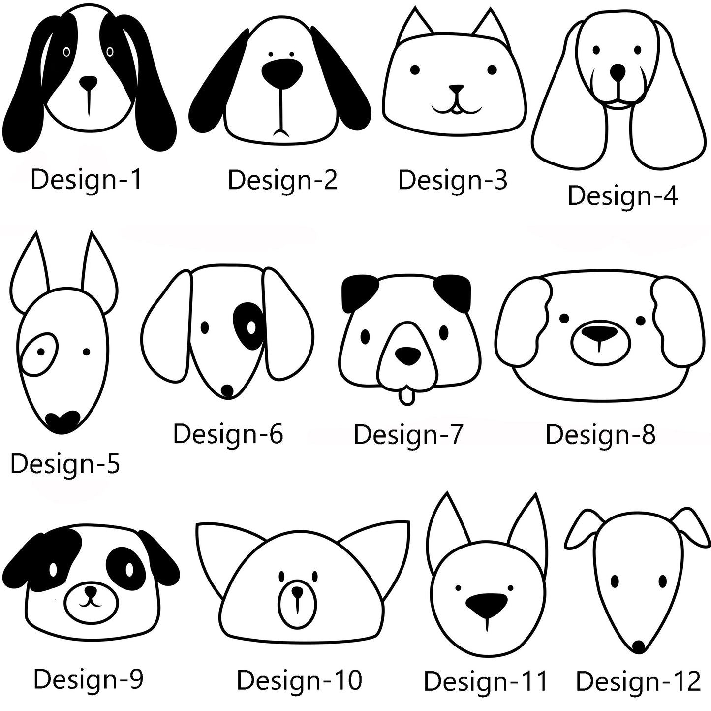 Sucre Tags Double side engraved ID name Dog Breed Face Puppy Round Disk personalising engraving pet dog tag tags-Laser Engraving