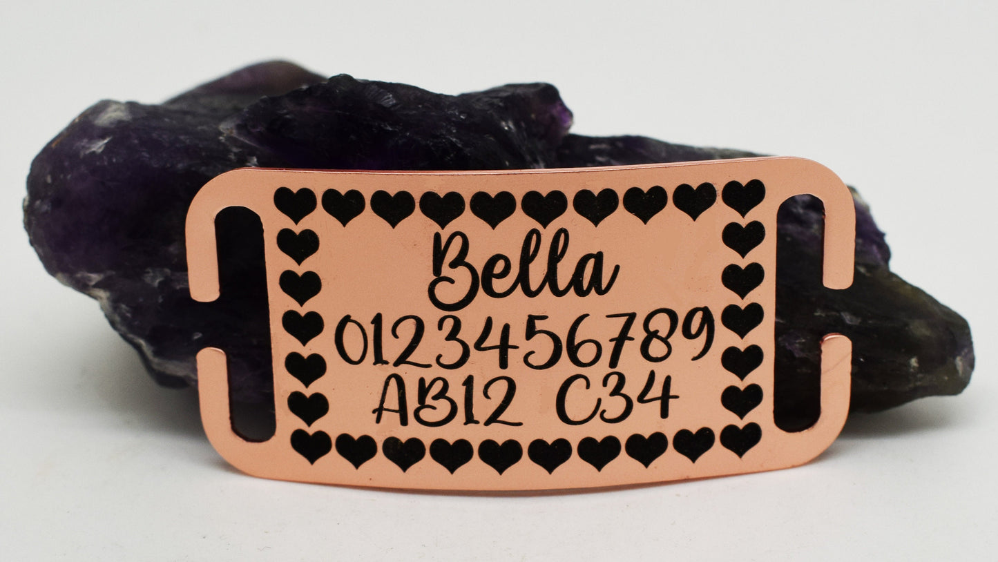 SUCRE Pet Tag Dog Tags for Pets Engraved UK, Slide On Stainless Steel Curved and Flat Personalised Dog Tag, Cat Collar with Name Tag, Dog tag Engraved and Dog Name Tags