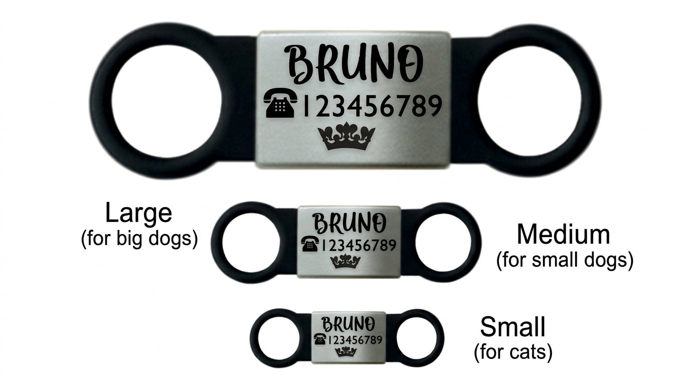 SUCRE Laser Engraved Dog Tags and Cat Tag on Steel-Silicone Band Dog Tag, Slide-On Dog Tags for Pets Engraved UK in 6 Colors | Pet ID Tags for Dogs, Dog Accessories & Puppy Accessories