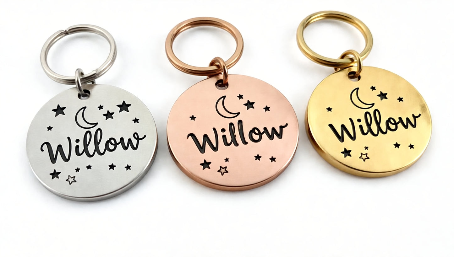 Sucre Tags Rose Gold Double side engraved ID name Round Disc Personalising Engraving Pet Dog Cat tag tags-Laser Engraving