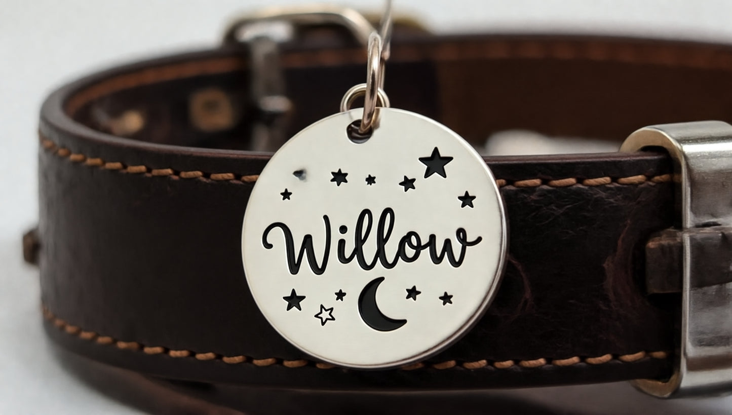 Sucre Tags Rose Gold Double side engraved ID name Round Disc Personalising Engraving Pet Dog Cat tag tags-Laser Engraving