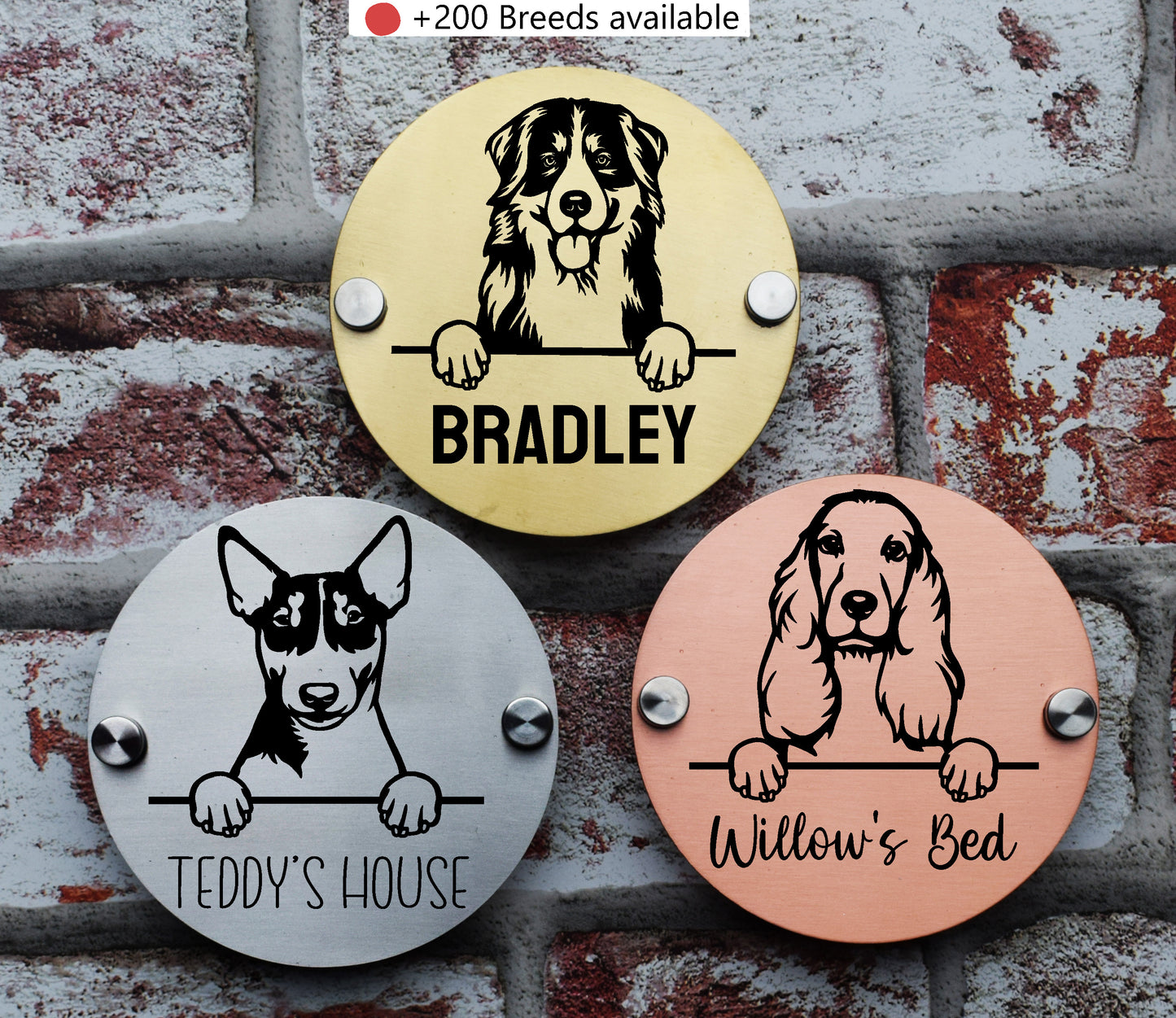 11 cm Personalised Metal Pet Dog Breed Kennel House Home Door Wall Display Sign Plaque Plate Number Name-Laser Engraving