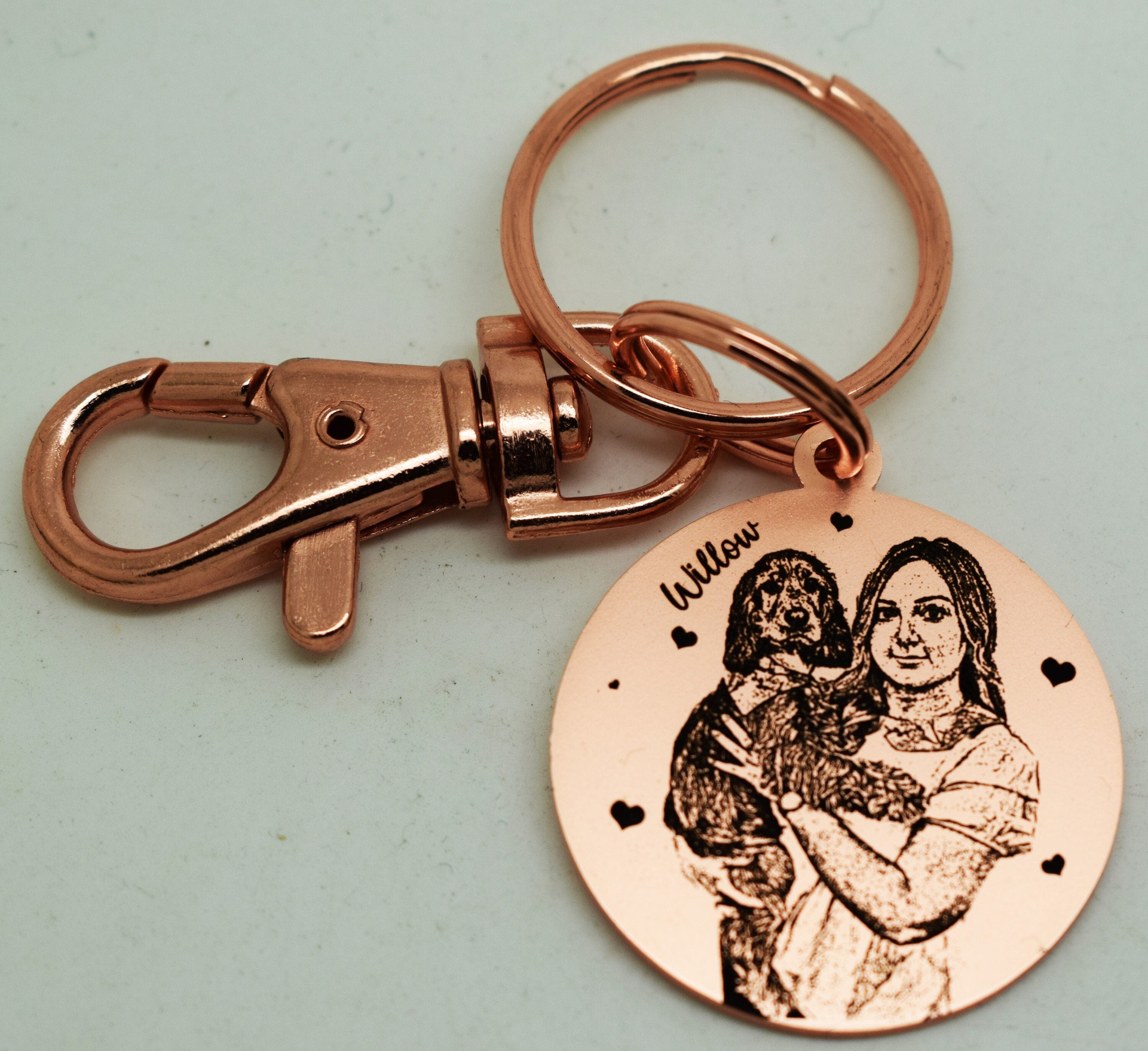 Rose gold sales personalised keyring