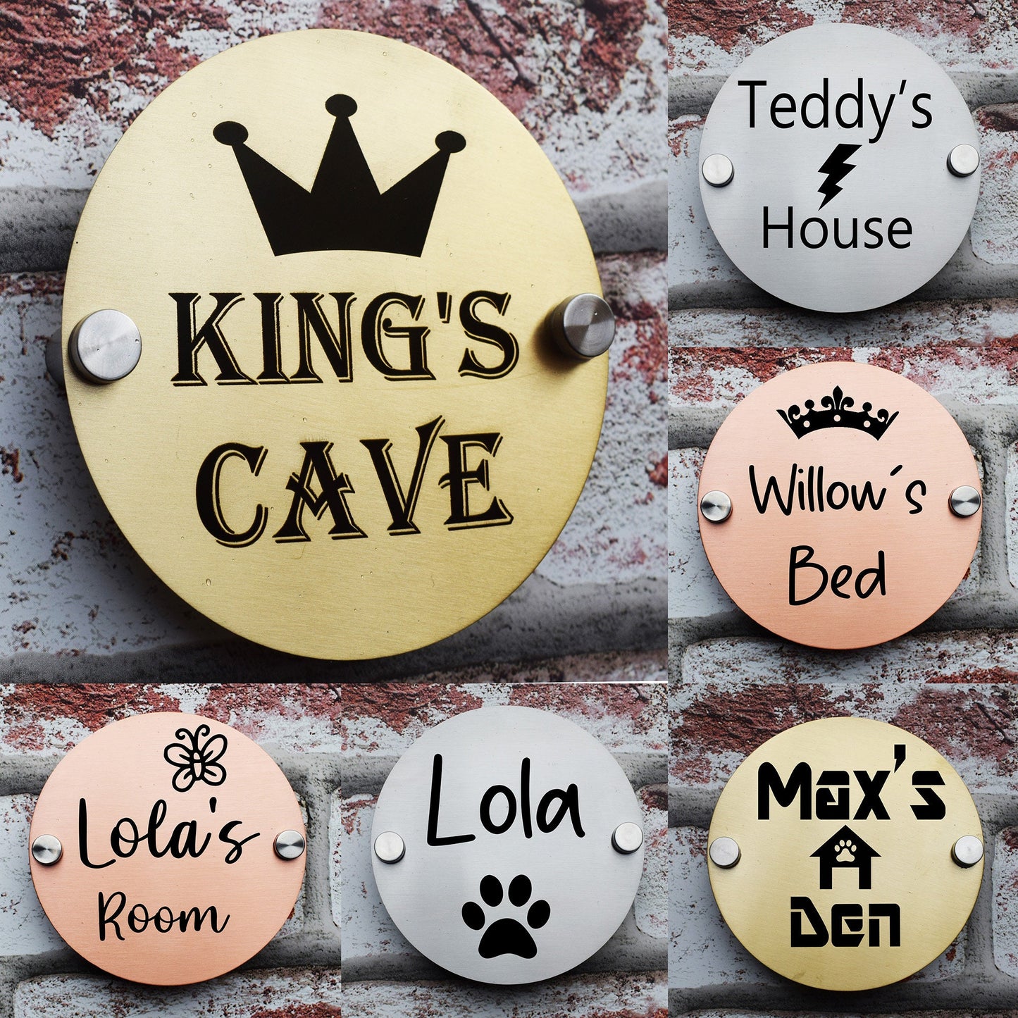 11 cm Personalised Metal Pet Dog Cat Kennel House Home Door Wall Display Sign Plaque Plate Number Name-Laser Engraving