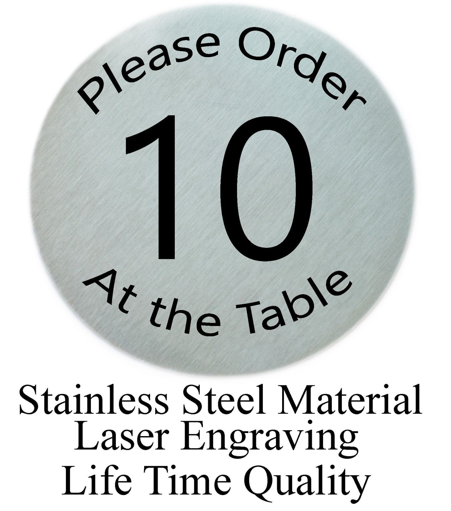 40 mm Solid Stainless Steel Table Numbers Restaurant Cafe Bistro with Strong Adhesive - Lifetime Quality